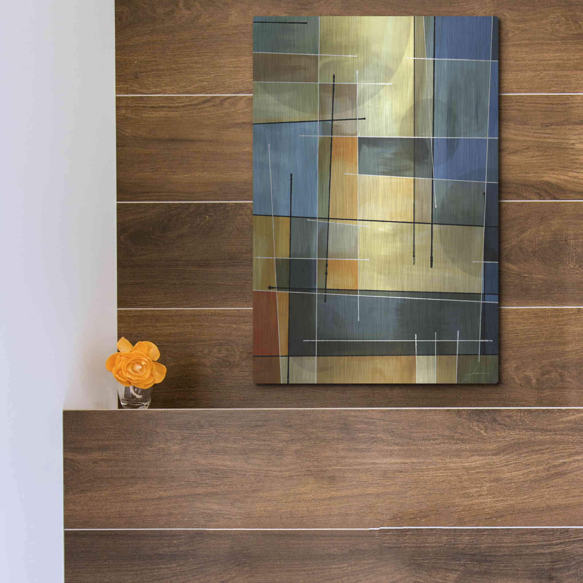 Luxe Metal Art 'Counter Balance I' by James Burghardt, Metal Wall Art,12x16