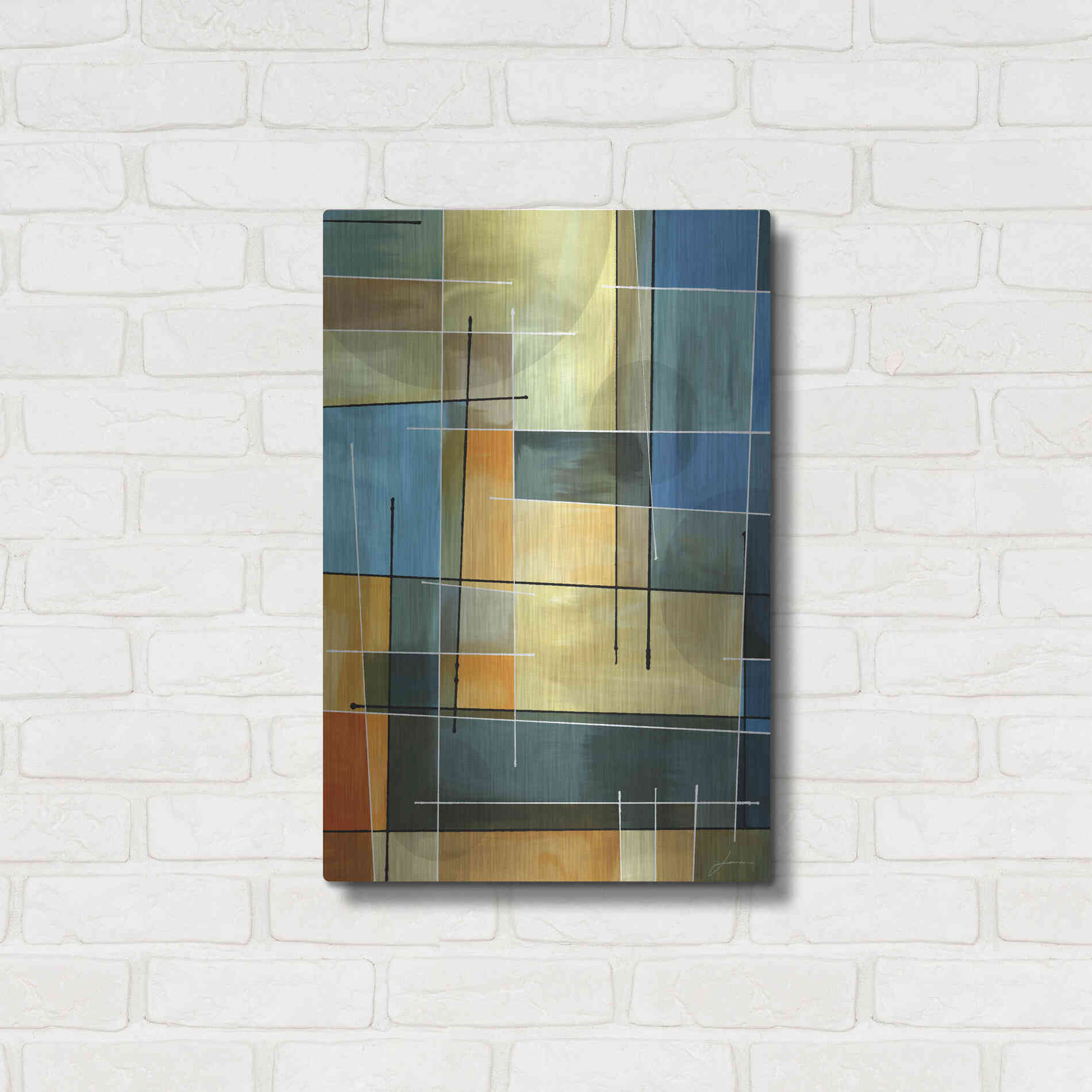 Luxe Metal Art 'Counter Balance I' by James Burghardt, Metal Wall Art,16x24
