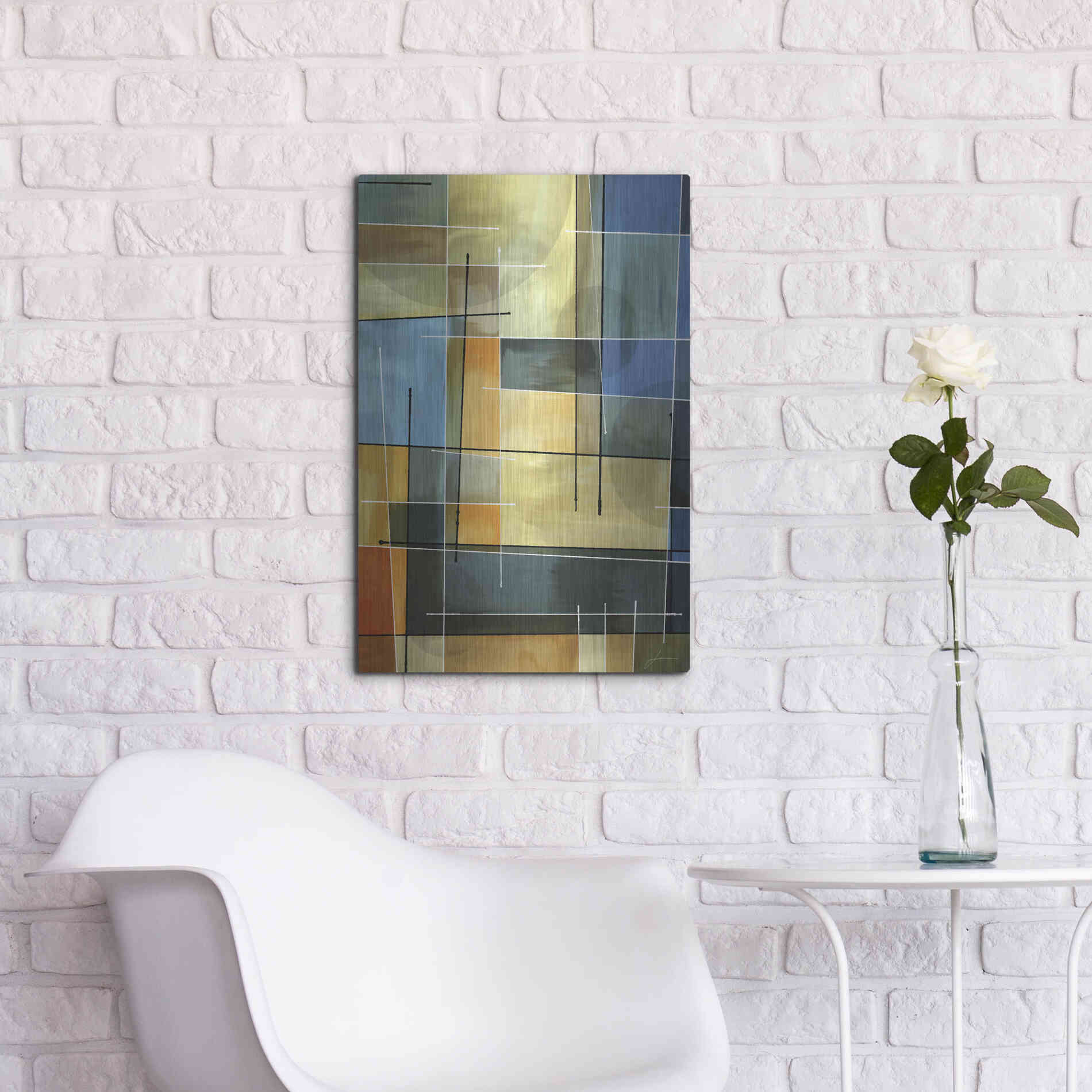 Luxe Metal Art 'Counter Balance I' by James Burghardt, Metal Wall Art,16x24