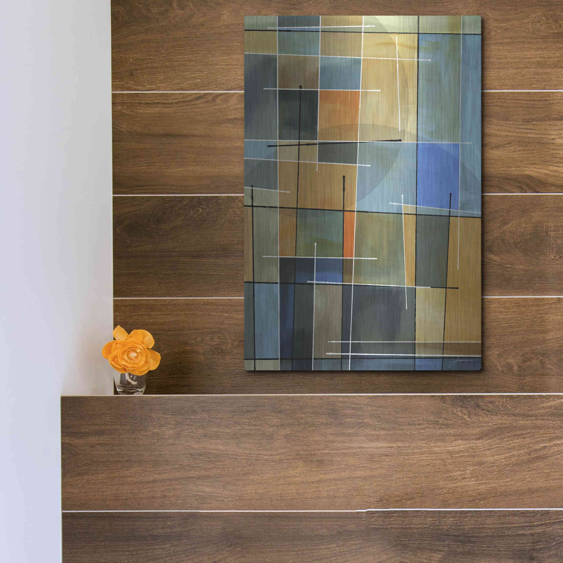 Luxe Metal Art 'Counter Balance II' by James Burghardt, Metal Wall Art,12x16