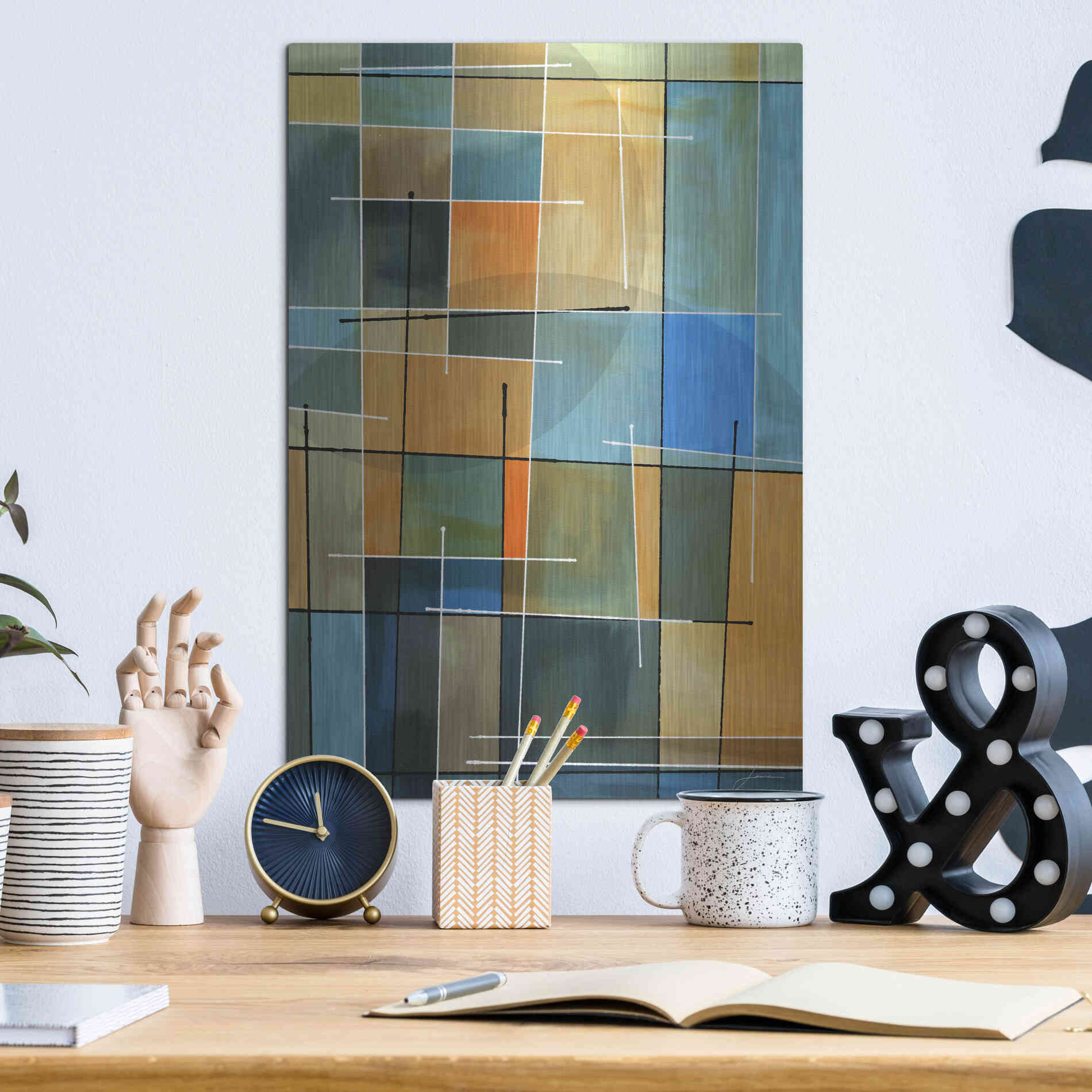 Luxe Metal Art 'Counter Balance II' by James Burghardt, Metal Wall Art,12x16