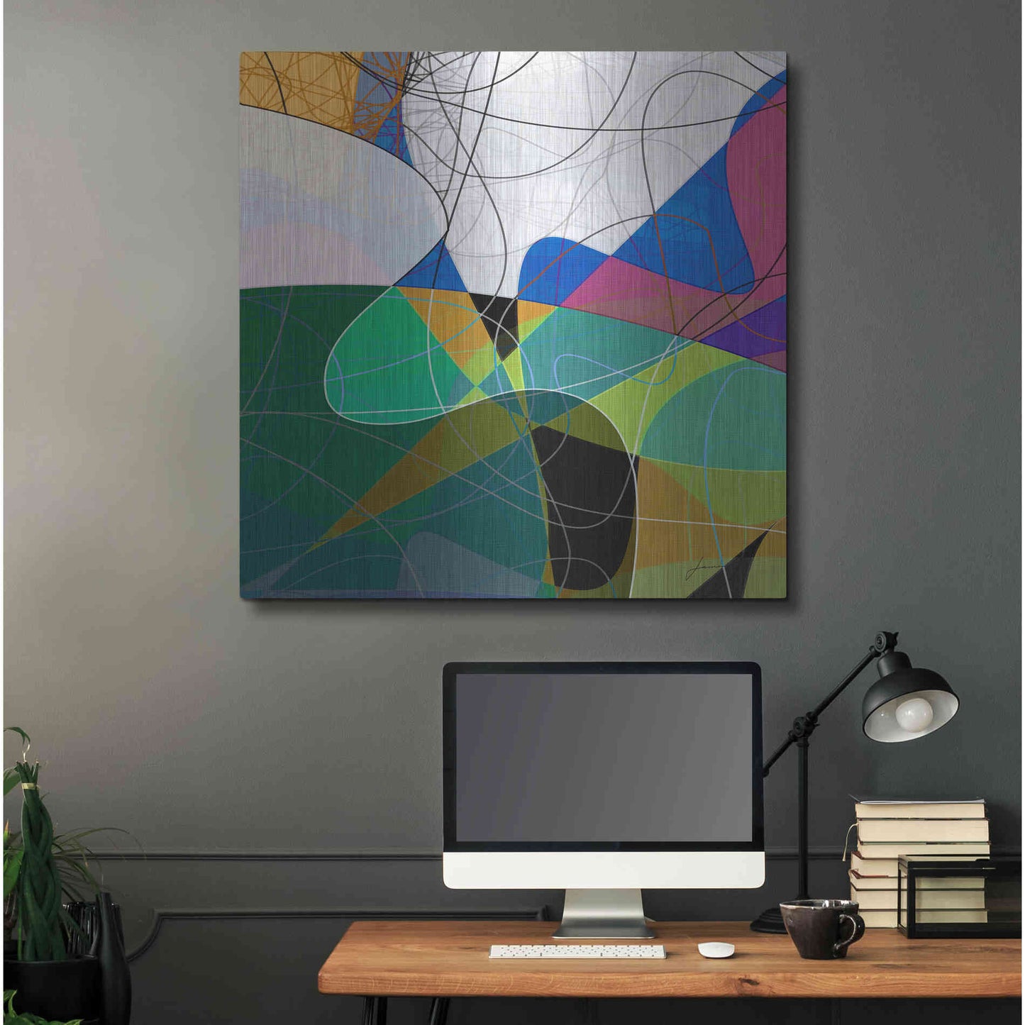 Luxe Metal Art 'Entangled I' by James Burghardt, Metal Wall Art,36x36