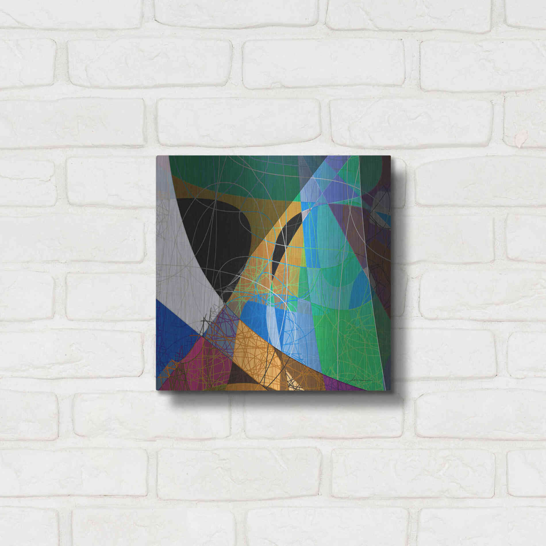 Luxe Metal Art 'Entangled II' by James Burghardt, Metal Wall Art,12x12