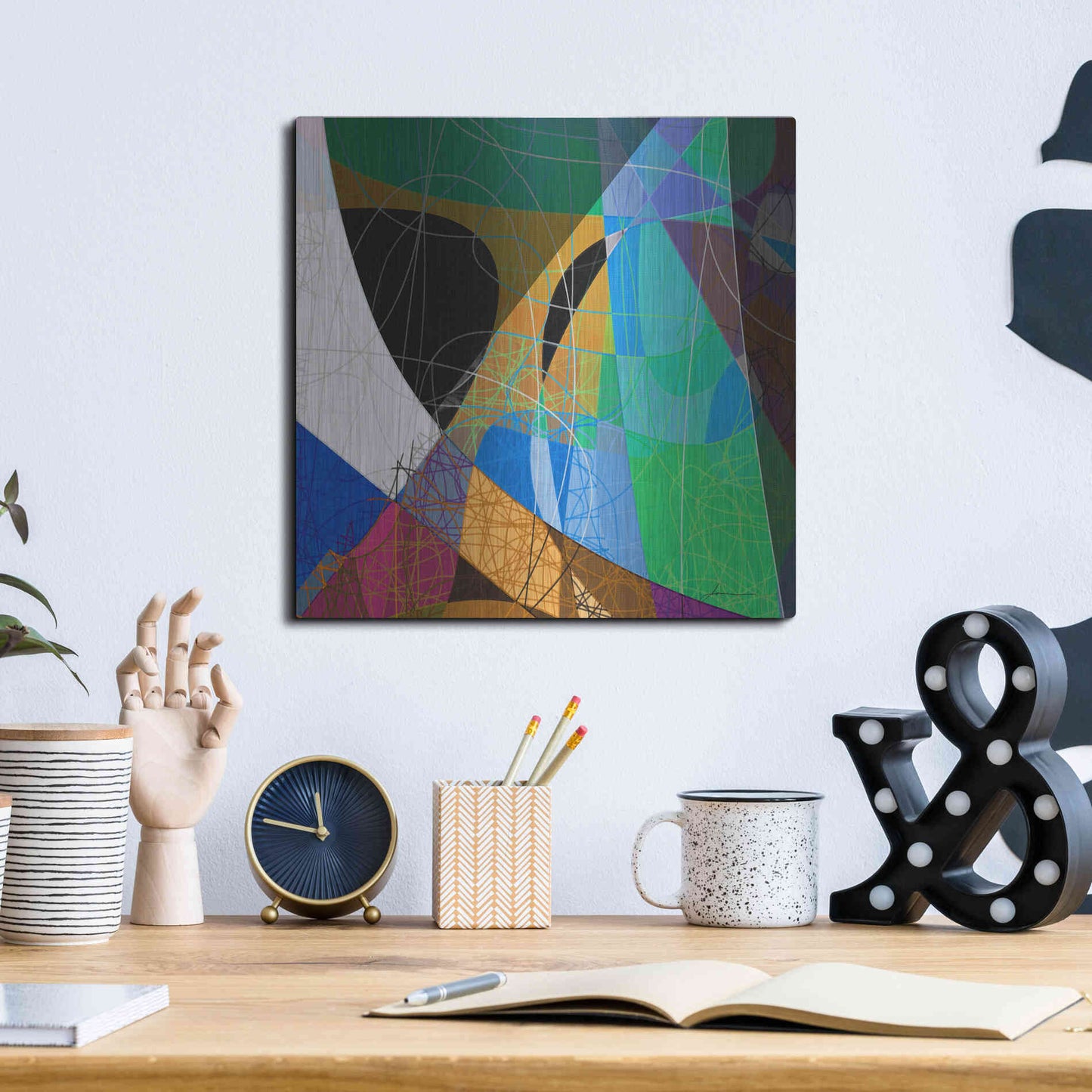 Luxe Metal Art 'Entangled II' by James Burghardt, Metal Wall Art,12x12