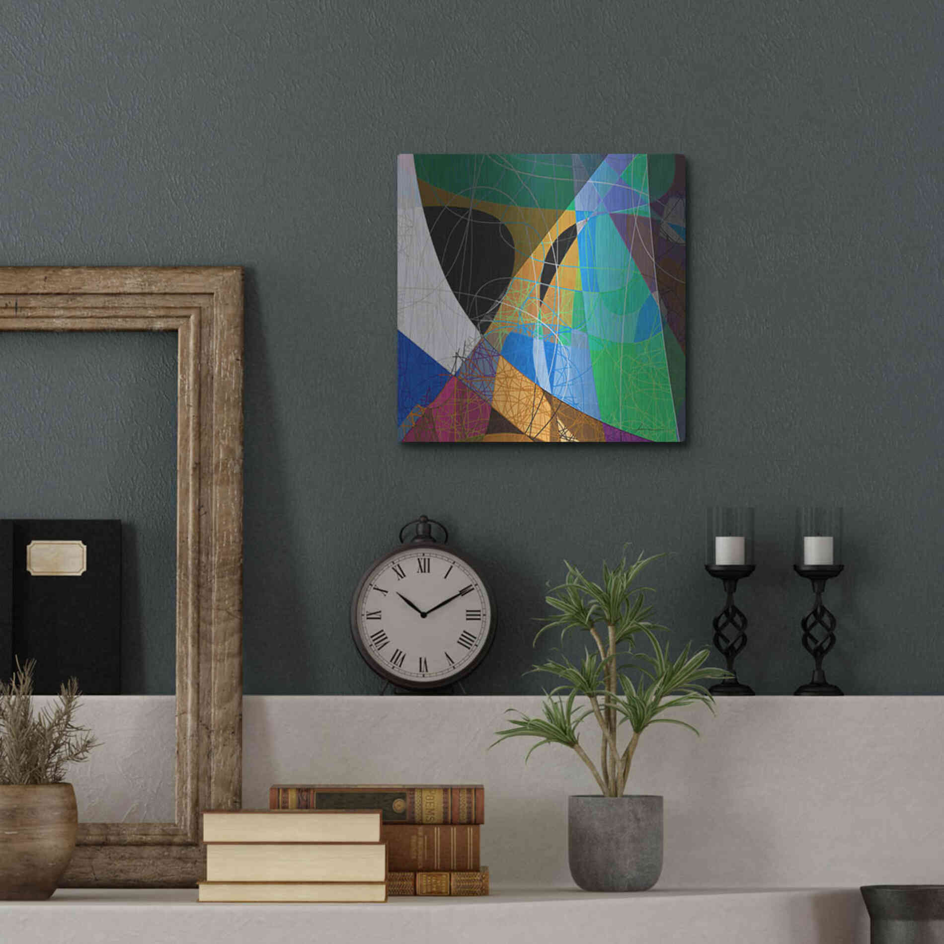 Luxe Metal Art 'Entangled II' by James Burghardt, Metal Wall Art,12x12