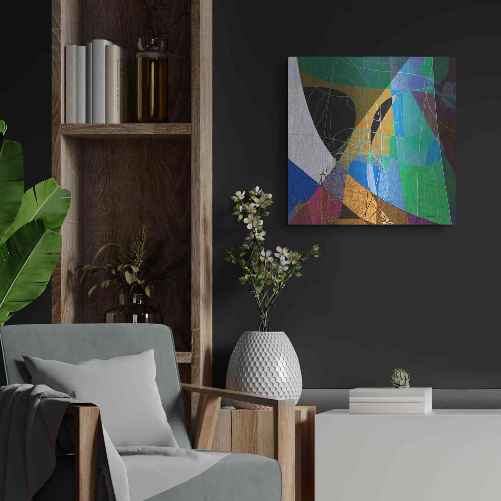 Luxe Metal Art 'Entangled II' by James Burghardt, Metal Wall Art,24x24