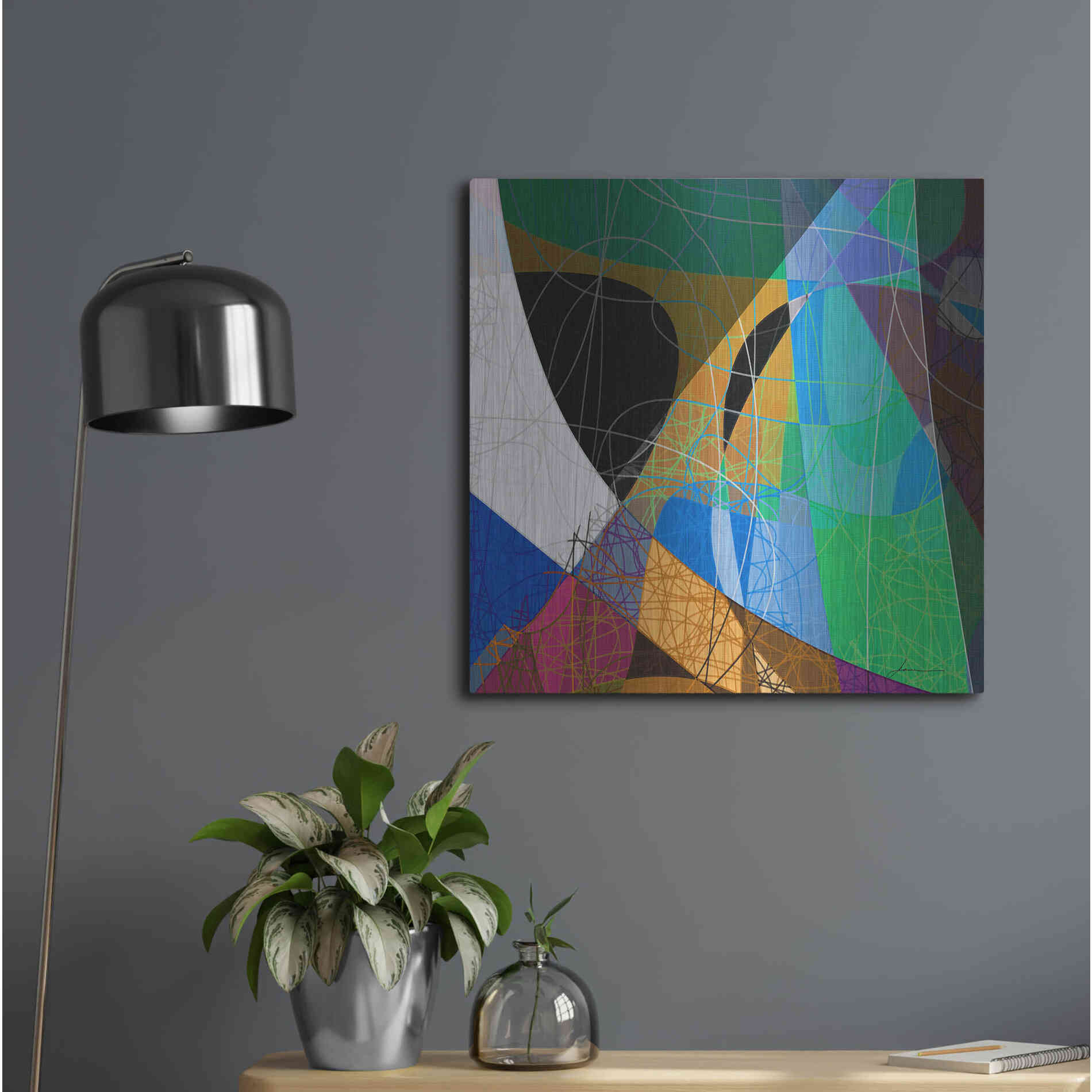 Luxe Metal Art 'Entangled II' by James Burghardt, Metal Wall Art,24x24