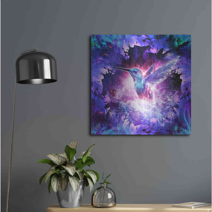 Luxe Metal Art 'Hummingbird Love' by Cameron Gray, Metal Wall Art,24x24