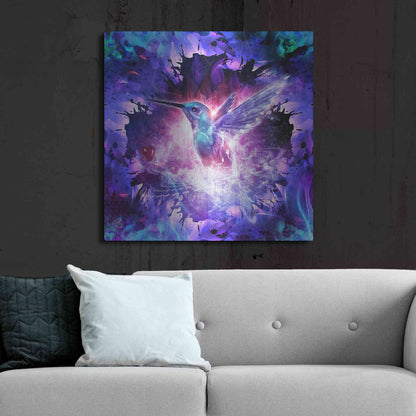 Luxe Metal Art 'Hummingbird Love' by Cameron Gray, Metal Wall Art,36x36