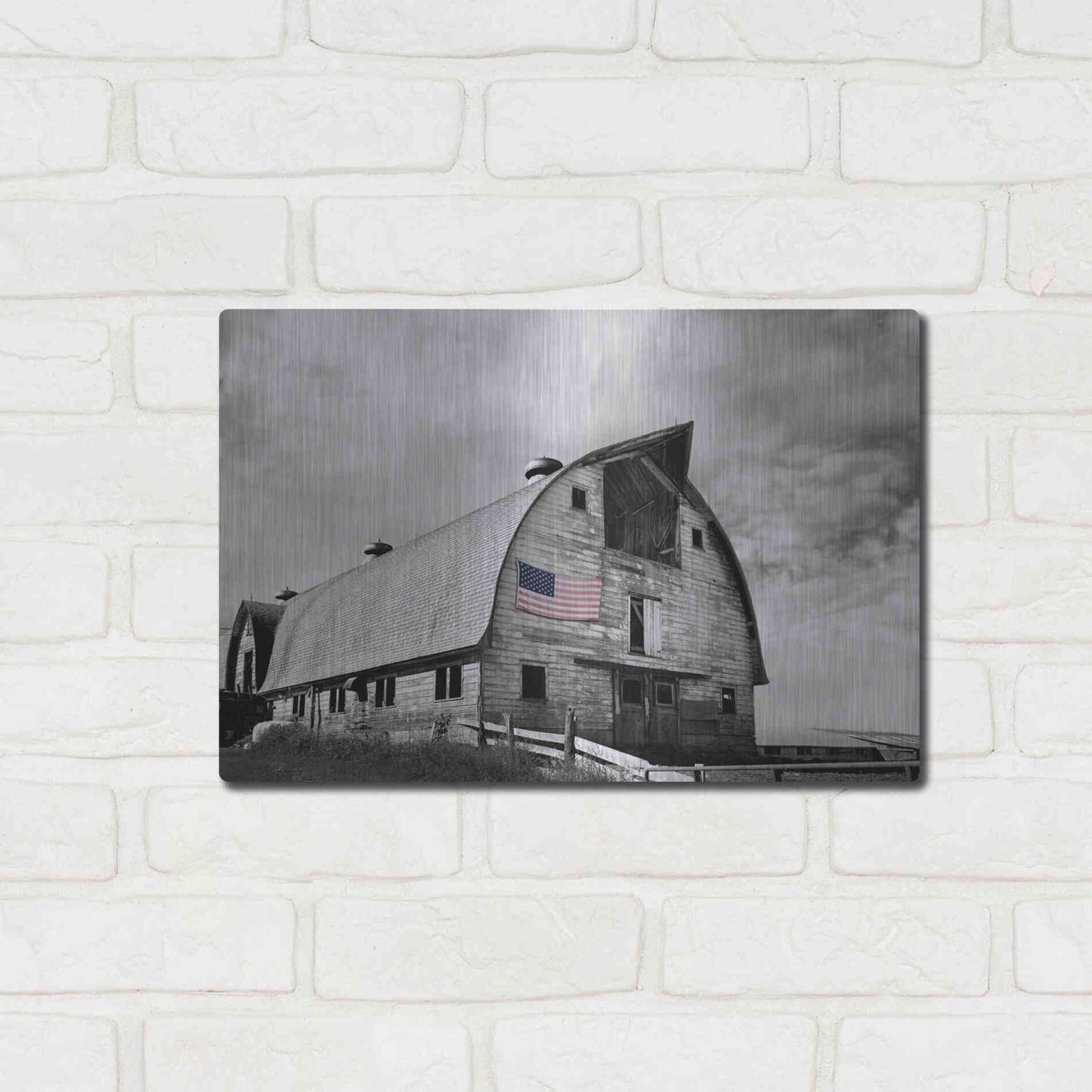 Luxe Metal Art 'Flags of Our Farmers X' by James McLoughlin Metal Wall Art,16x12