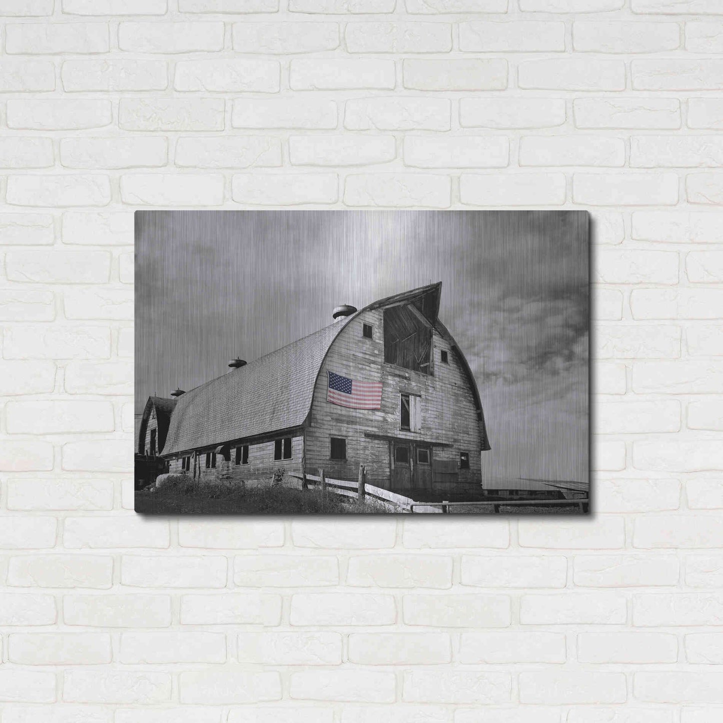 Luxe Metal Art 'Flags of Our Farmers X' by James McLoughlin Metal Wall Art,36x24