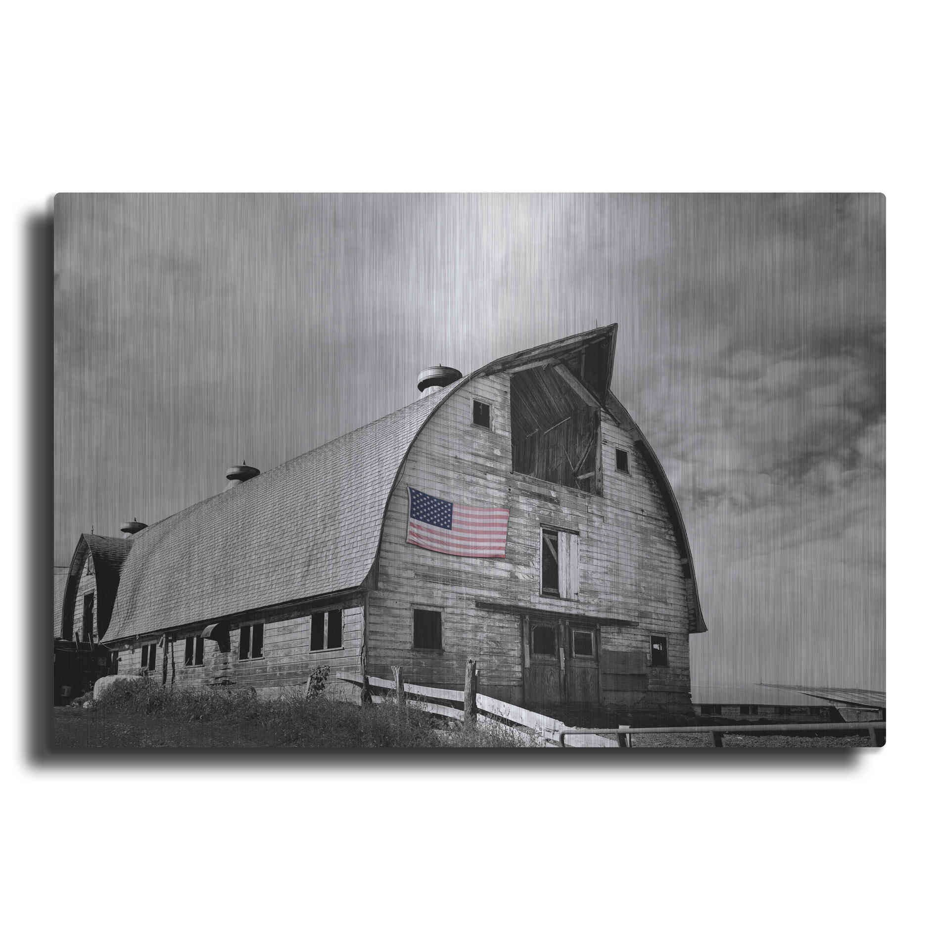 Luxe Metal Art 'Flags of Our Farmers X' by James McLoughlin Metal Wall Art