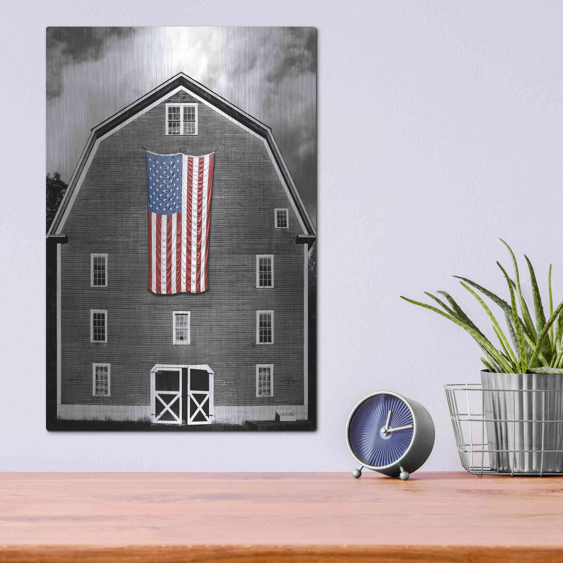 Luxe Metal Art 'Flags of Our Farmers XIX' by James McLoughlin Metal Wall Art,12x16