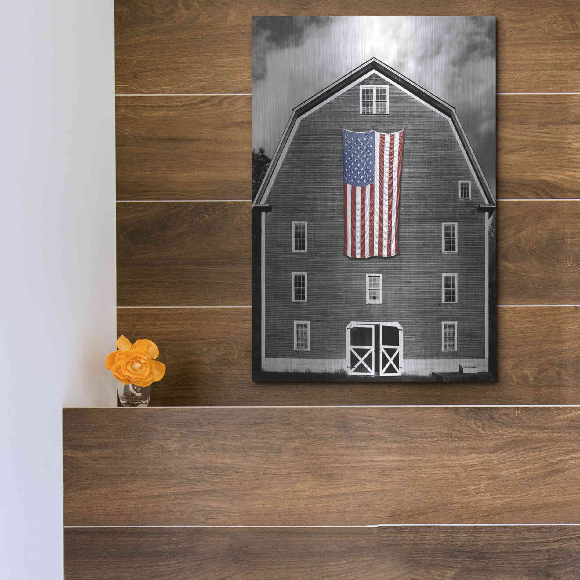 Luxe Metal Art 'Flags of Our Farmers XIX' by James McLoughlin Metal Wall Art,12x16