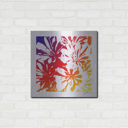 Luxe Metal Art 'Floral Brights I' by James Burghardt, Metal Wall Art,24x24