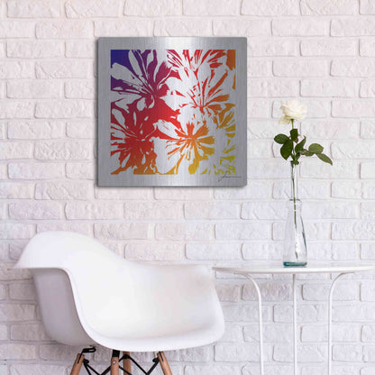 Luxe Metal Art 'Floral Brights I' by James Burghardt, Metal Wall Art,24x24