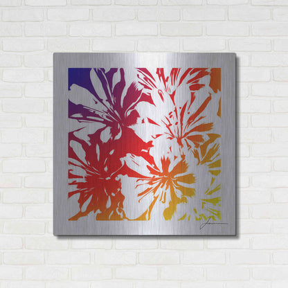 Luxe Metal Art 'Floral Brights I' by James Burghardt, Metal Wall Art,36x36