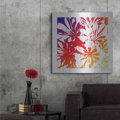 Luxe Metal Art 'Floral Brights I' by James Burghardt, Metal Wall Art,36x36