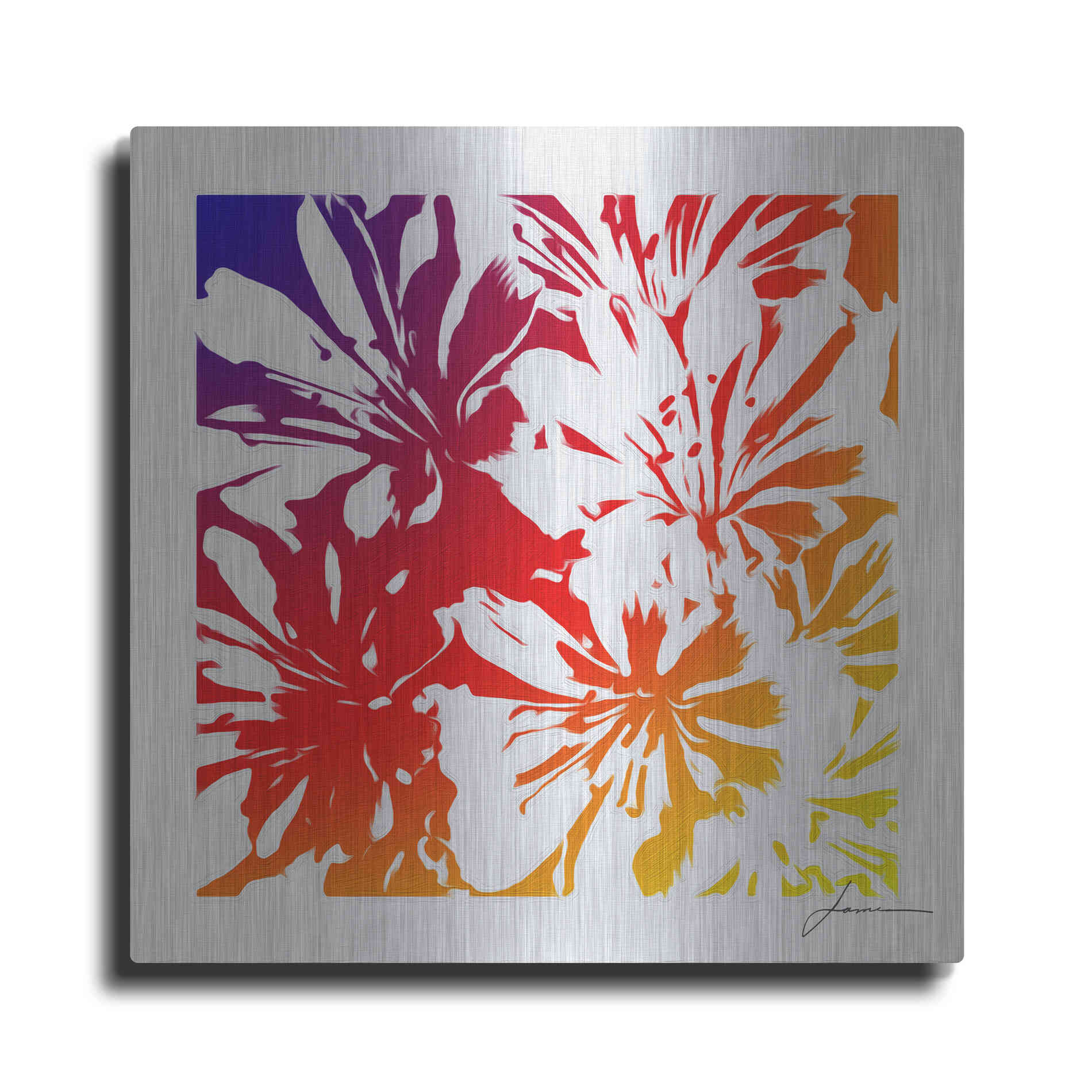 Luxe Metal Art 'Floral Brights I' by James Burghardt, Metal Wall Art