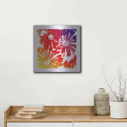 Luxe Metal Art 'Floral Brights II' by James Burghardt, Metal Wall Art,12x12