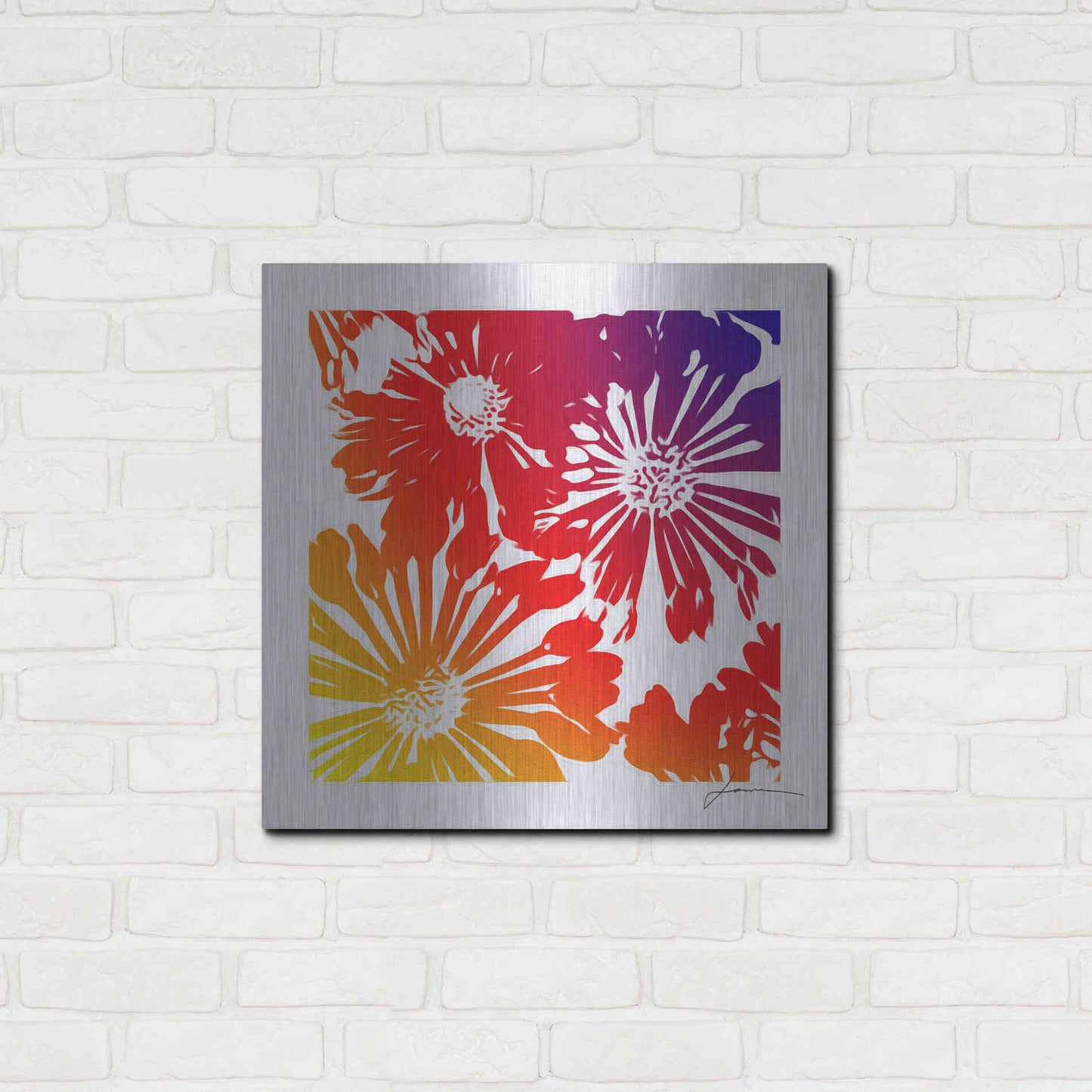 Luxe Metal Art 'Floral Brights II' by James Burghardt, Metal Wall Art,24x24