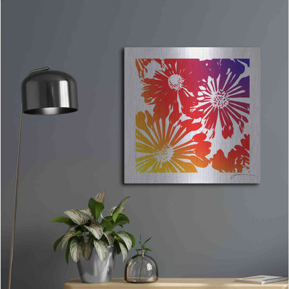 Luxe Metal Art 'Floral Brights II' by James Burghardt, Metal Wall Art,24x24