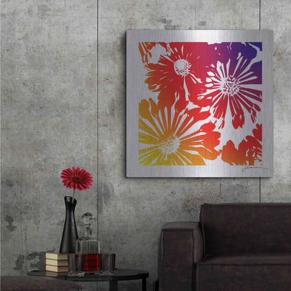 Luxe Metal Art 'Floral Brights II' by James Burghardt, Metal Wall Art,36x36