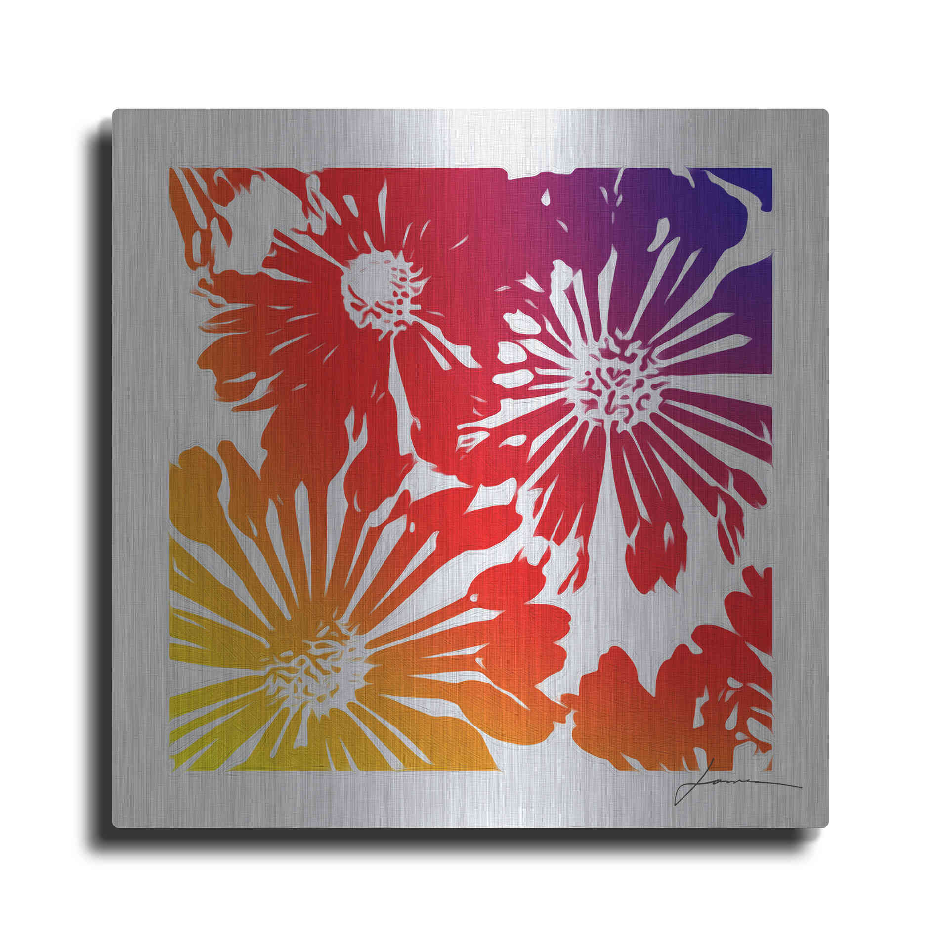 Luxe Metal Art 'Floral Brights II' by James Burghardt, Metal Wall Art