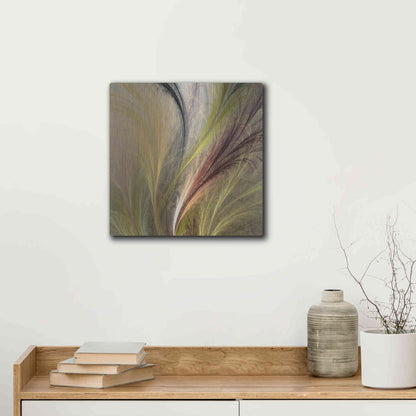 Luxe Metal Art 'Fountain Grass I' by James Burghardt, Metal Wall Art,12x12