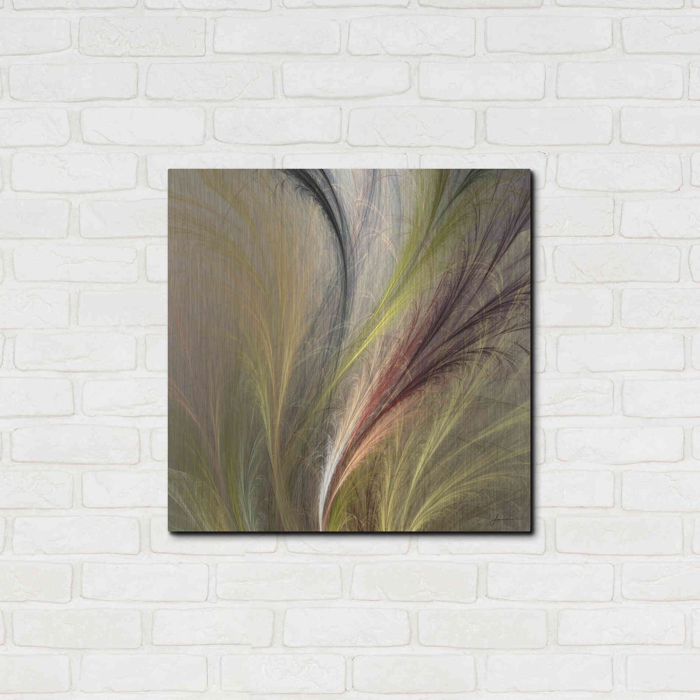 Luxe Metal Art 'Fountain Grass I' by James Burghardt, Metal Wall Art,24x24