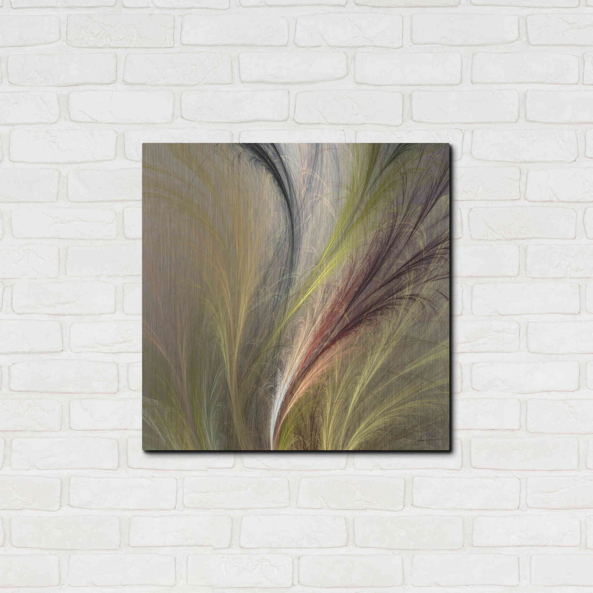 Luxe Metal Art 'Fountain Grass I' by James Burghardt, Metal Wall Art,24x24