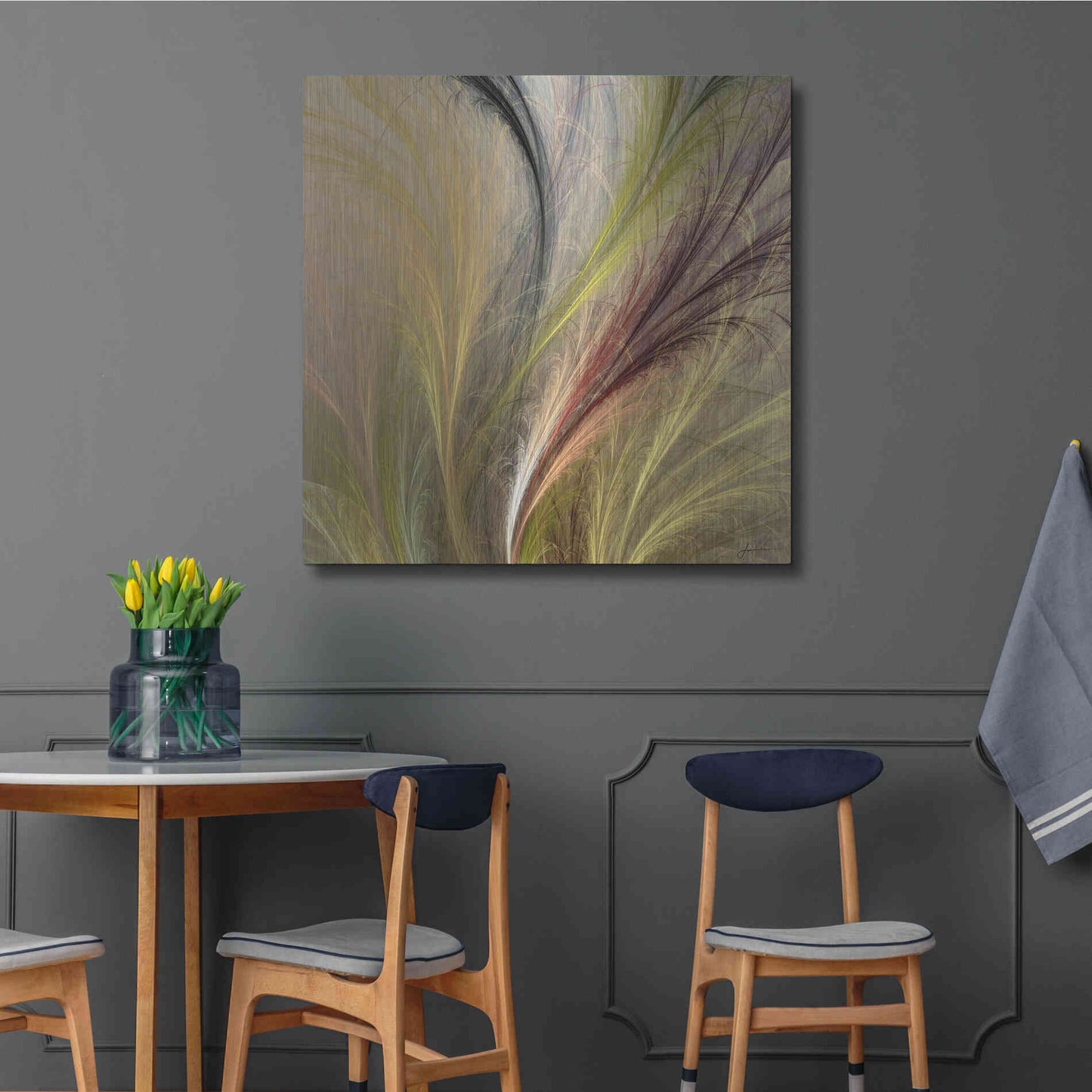 Luxe Metal Art 'Fountain Grass I' by James Burghardt, Metal Wall Art,36x36