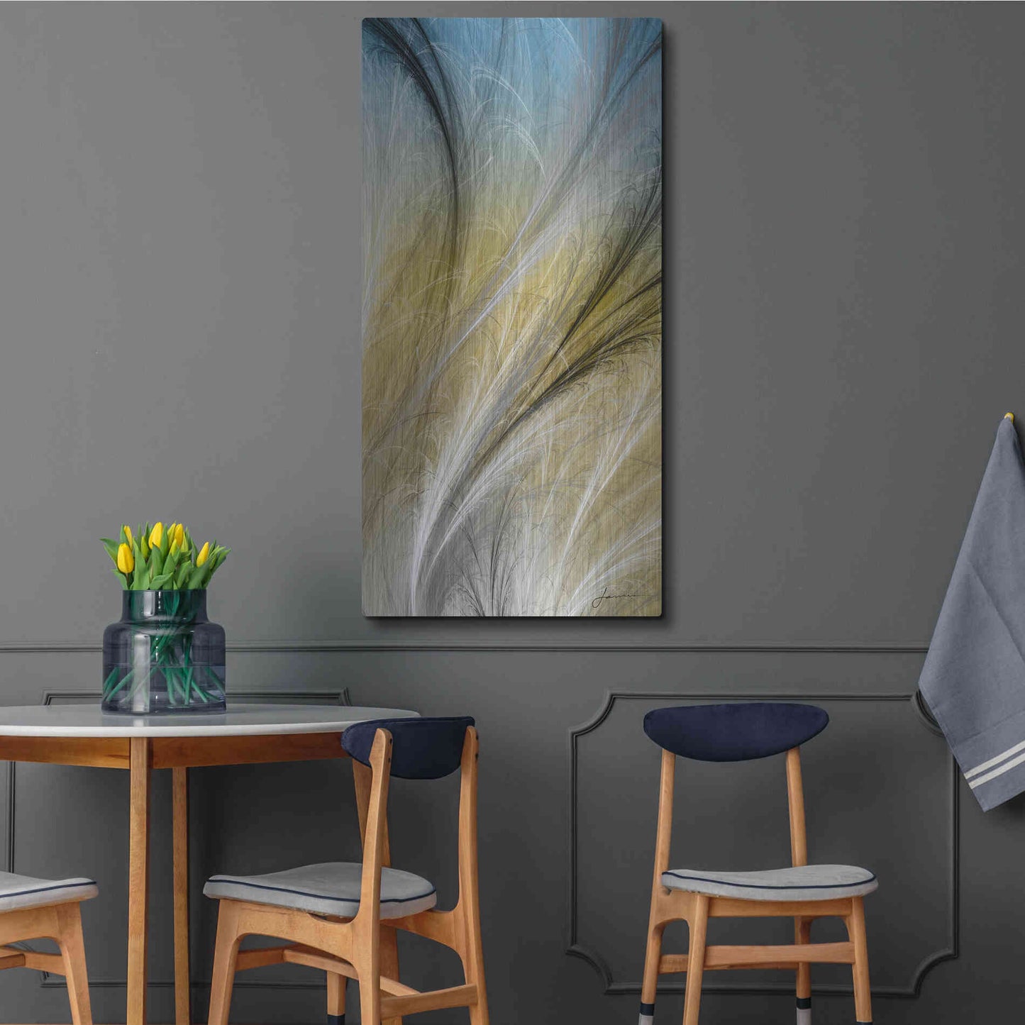 Luxe Metal Art 'Fountain Grass IV' by James Burghardt, Metal Wall Art,24x48