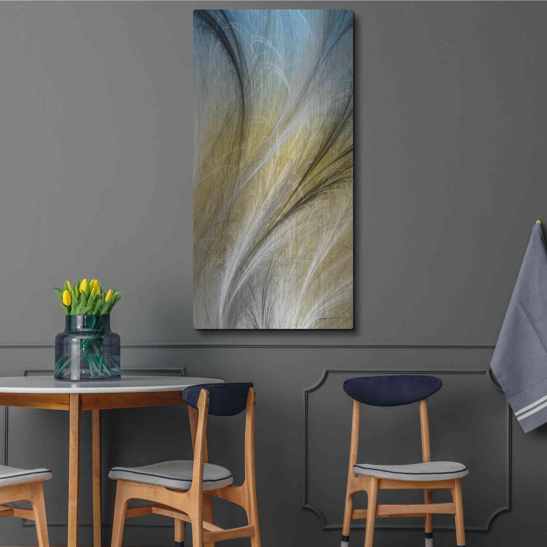 Luxe Metal Art 'Fountain Grass IV' by James Burghardt, Metal Wall Art,24x48