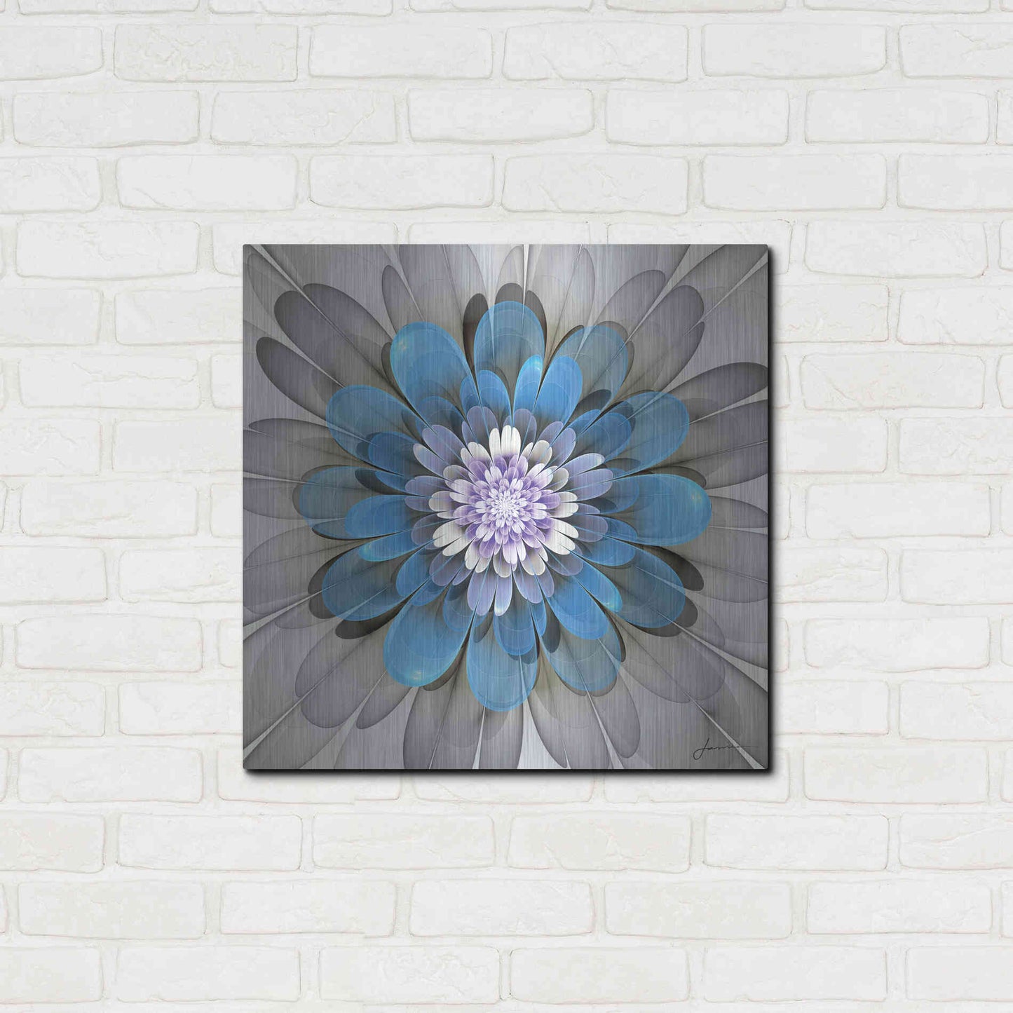 Luxe Metal Art 'Fractal Blooms III' by James Burghardt, Metal Wall Art,24x24