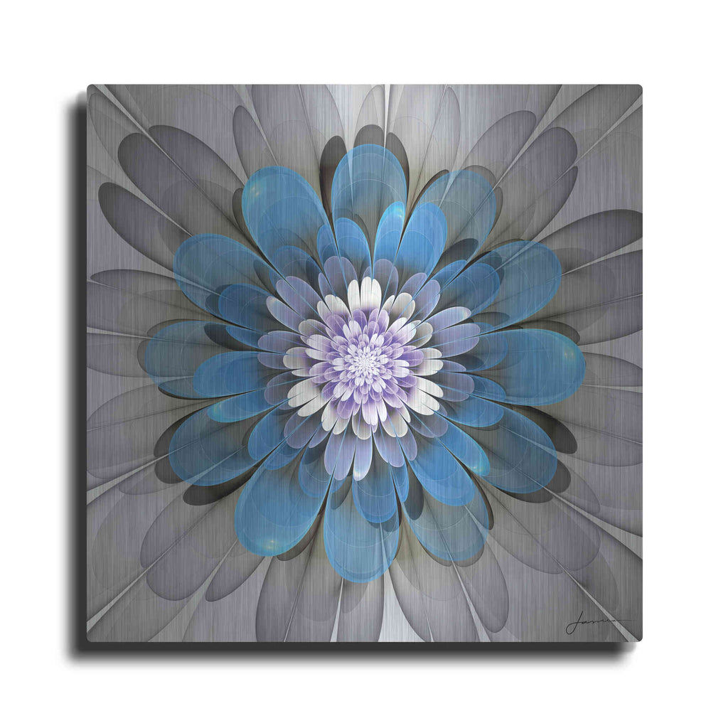 Luxe Metal Art 'Fractal Blooms III' by James Burghardt, Metal Wall Art