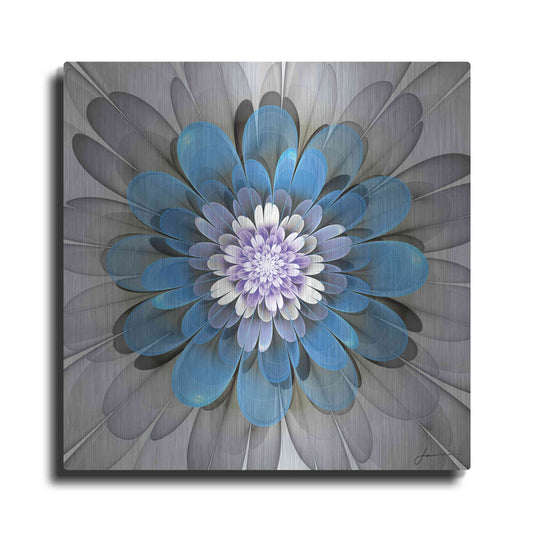 Luxe Metal Art 'Fractal Blooms III' by James Burghardt, Metal Wall Art