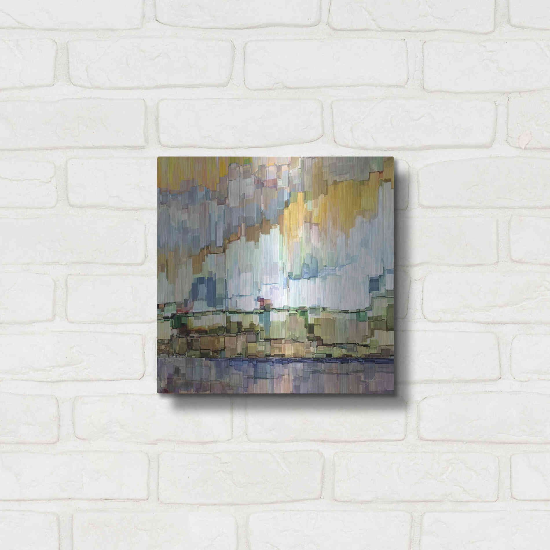 Luxe Metal Art 'Glacier Bay I' by James Burghardt, Metal Wall Art,12x12