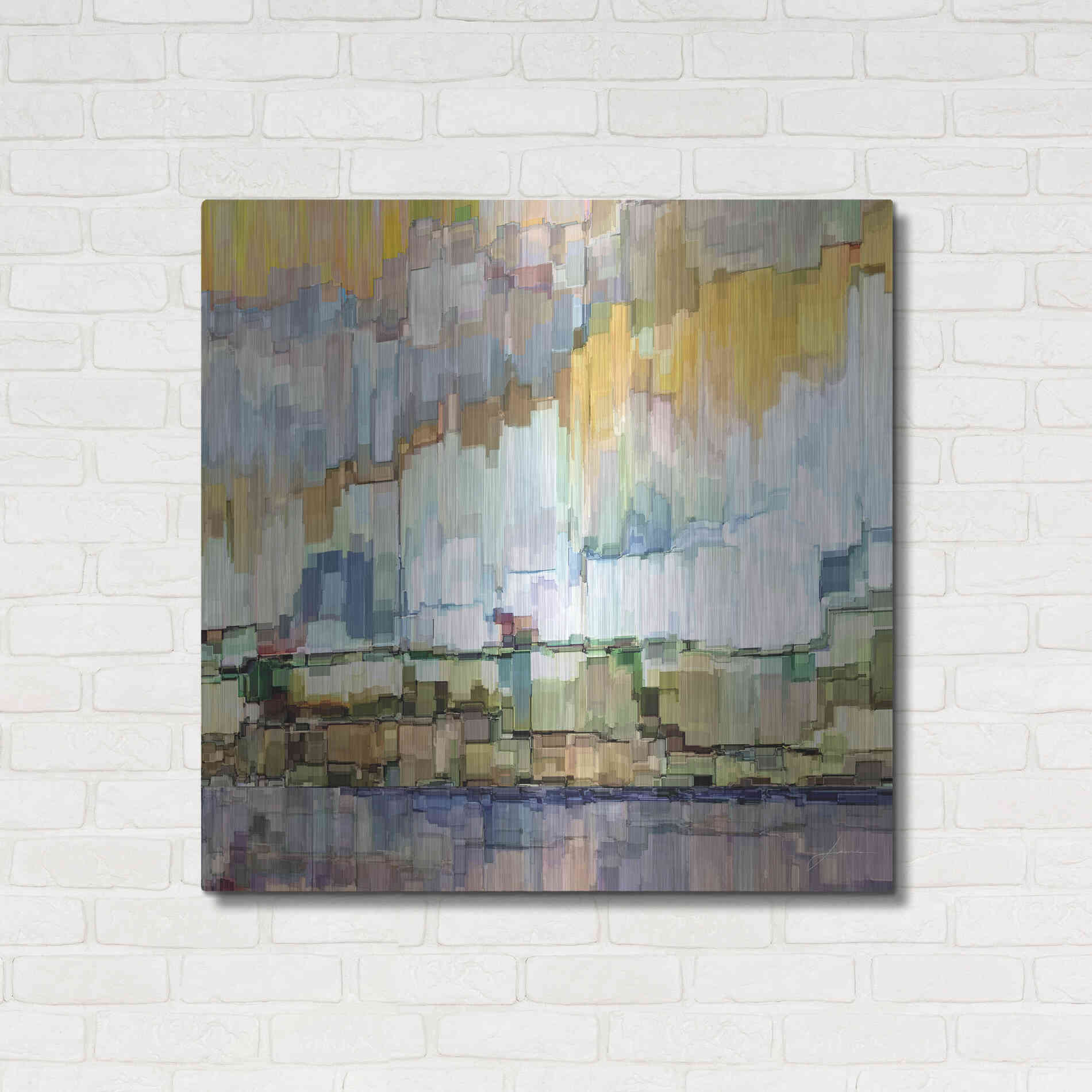 Luxe Metal Art 'Glacier Bay I' by James Burghardt, Metal Wall Art,36x36