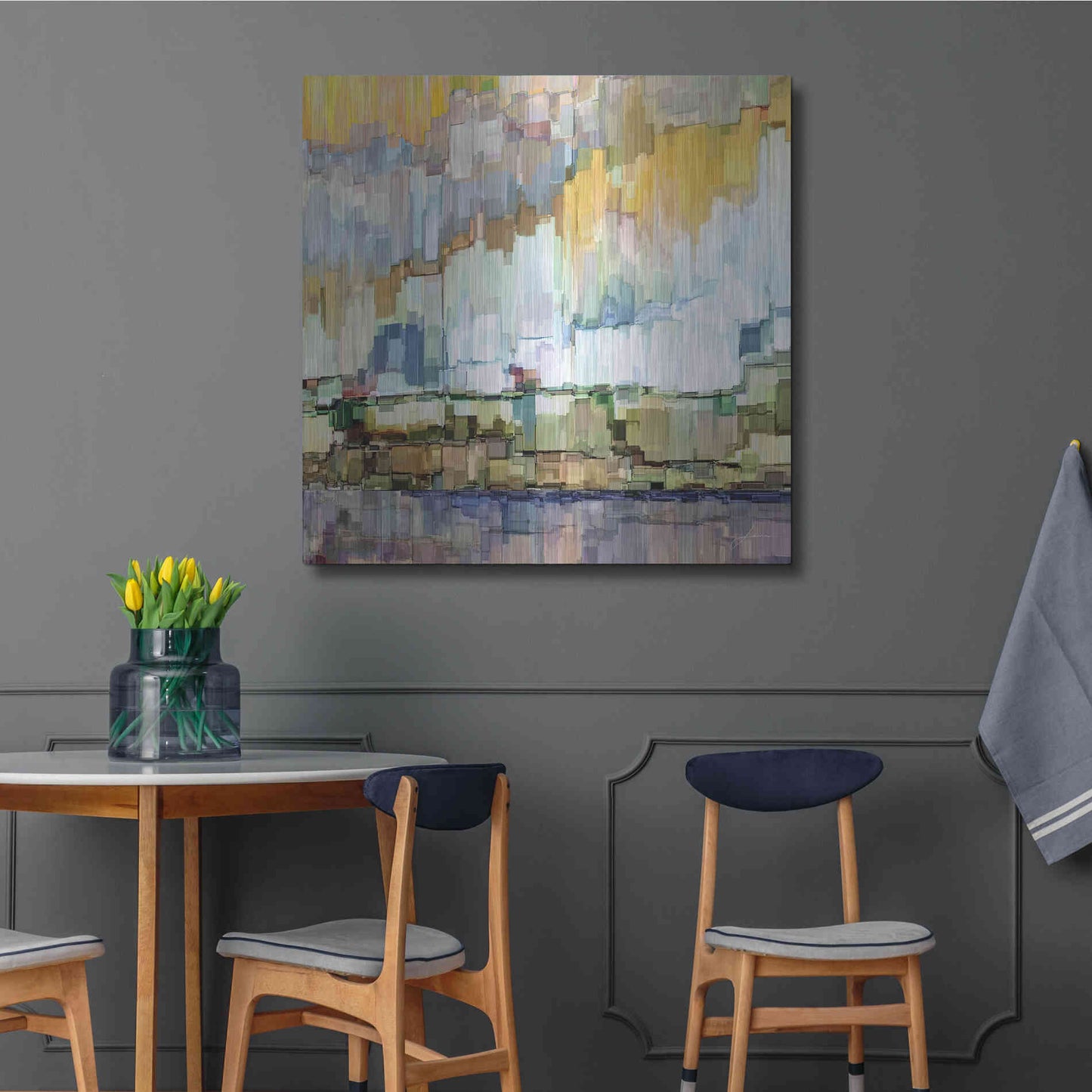 Luxe Metal Art 'Glacier Bay I' by James Burghardt, Metal Wall Art,36x36