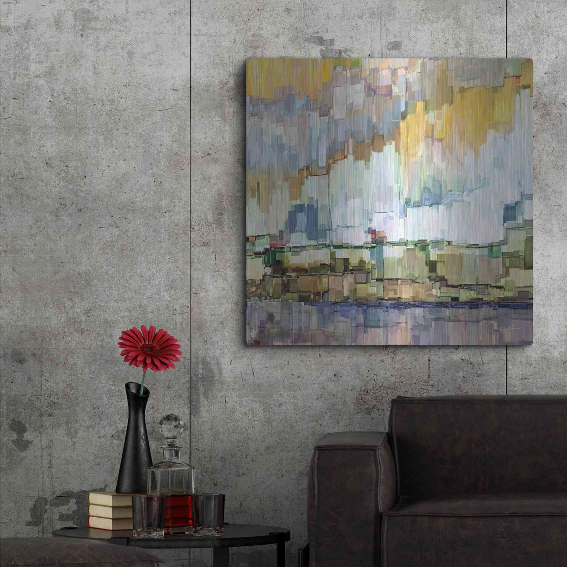 Luxe Metal Art 'Glacier Bay I' by James Burghardt, Metal Wall Art,36x36