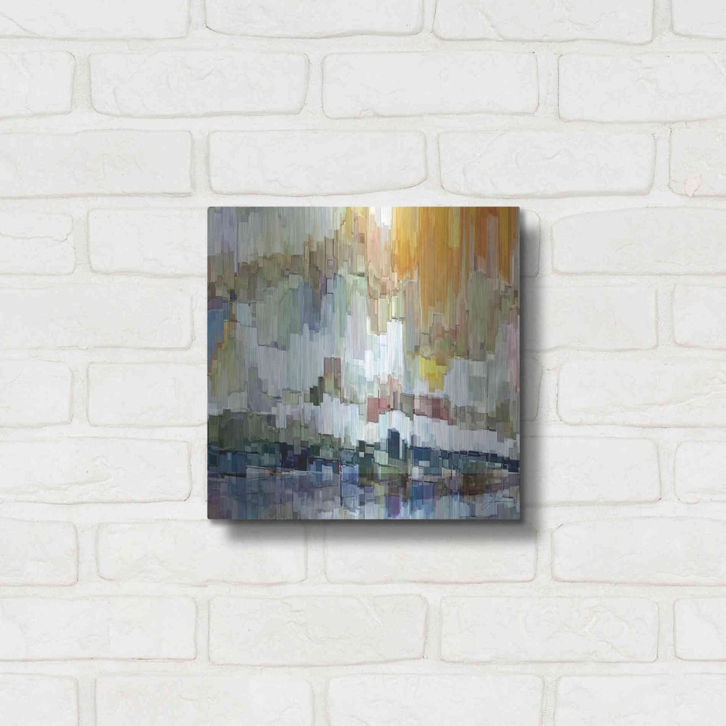 Luxe Metal Art 'Glacier Bay II' by James Burghardt, Metal Wall Art,12x12