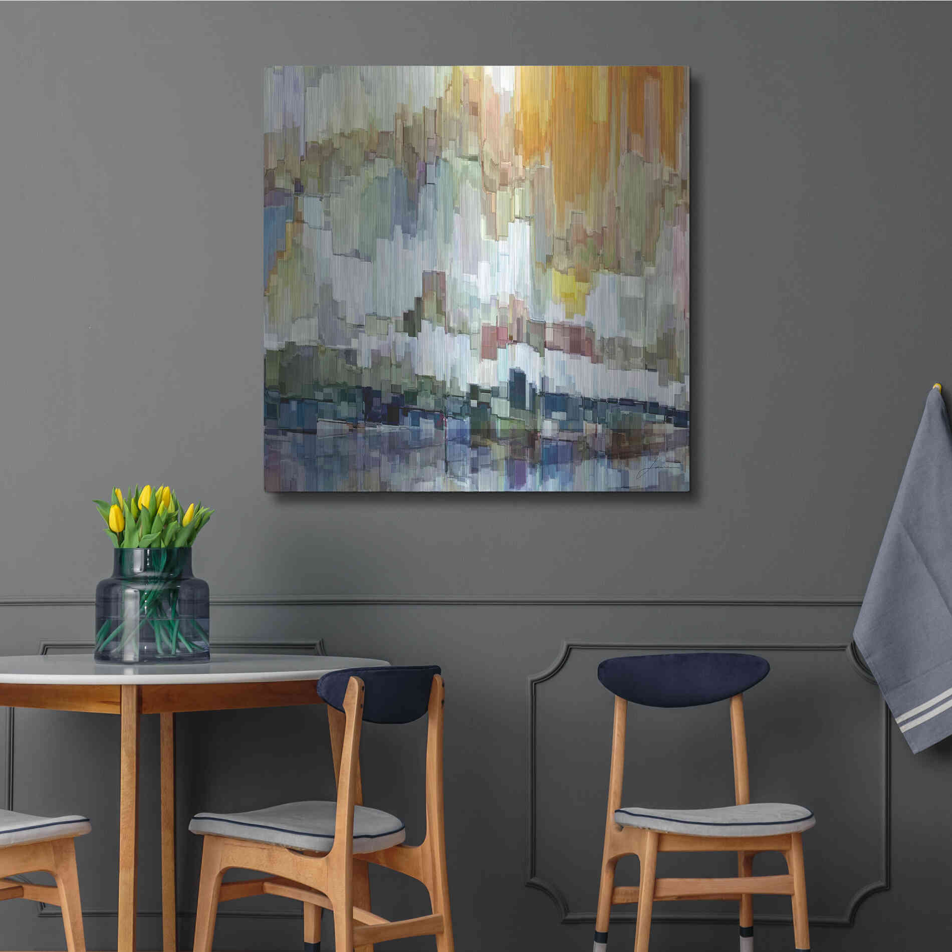 Luxe Metal Art 'Glacier Bay II' by James Burghardt, Metal Wall Art,36x36