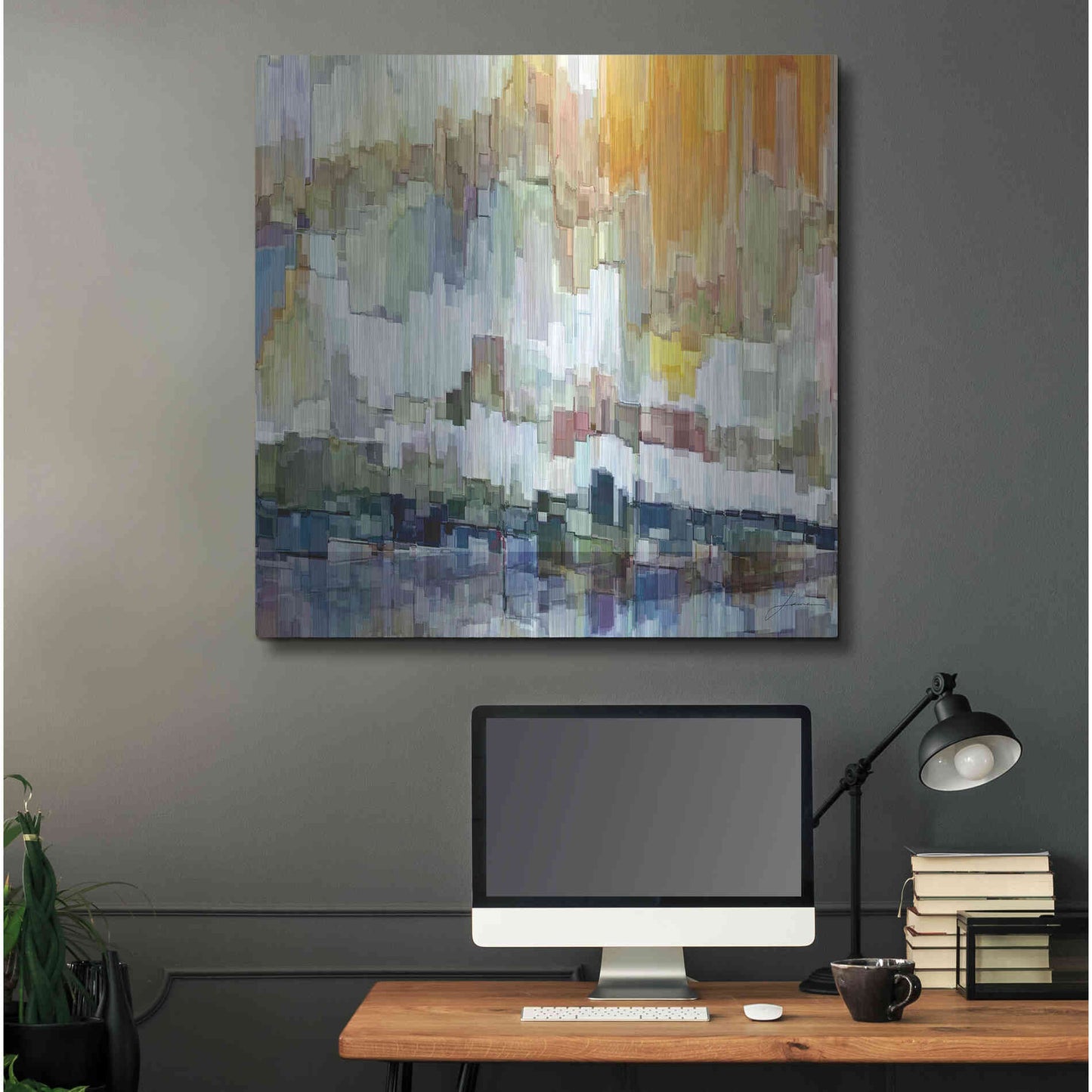 Luxe Metal Art 'Glacier Bay II' by James Burghardt, Metal Wall Art,36x36