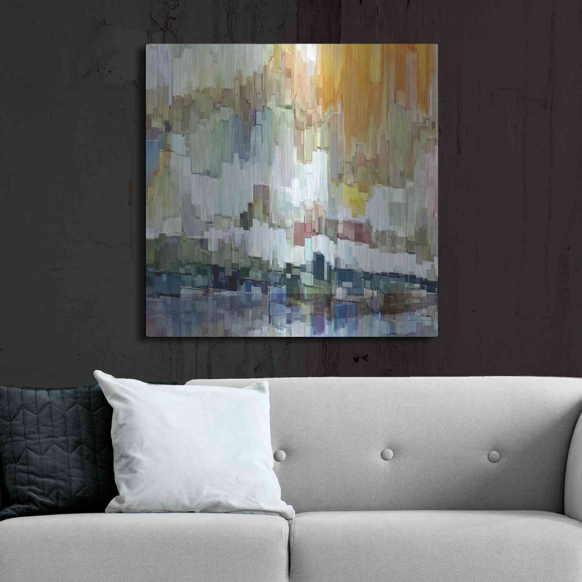 Luxe Metal Art 'Glacier Bay II' by James Burghardt, Metal Wall Art,36x36