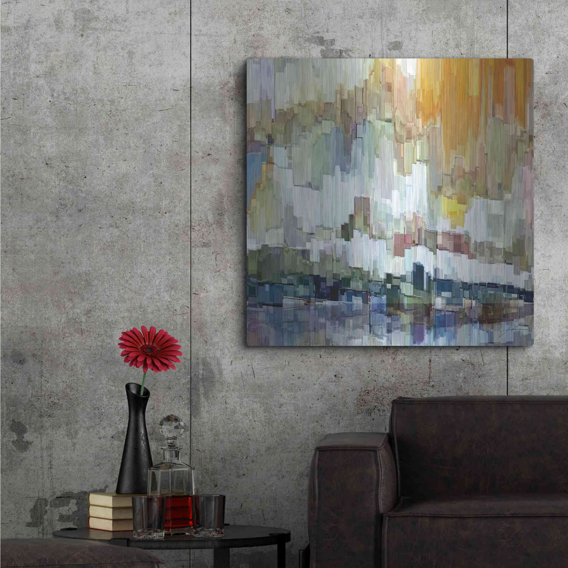 Luxe Metal Art 'Glacier Bay II' by James Burghardt, Metal Wall Art,36x36