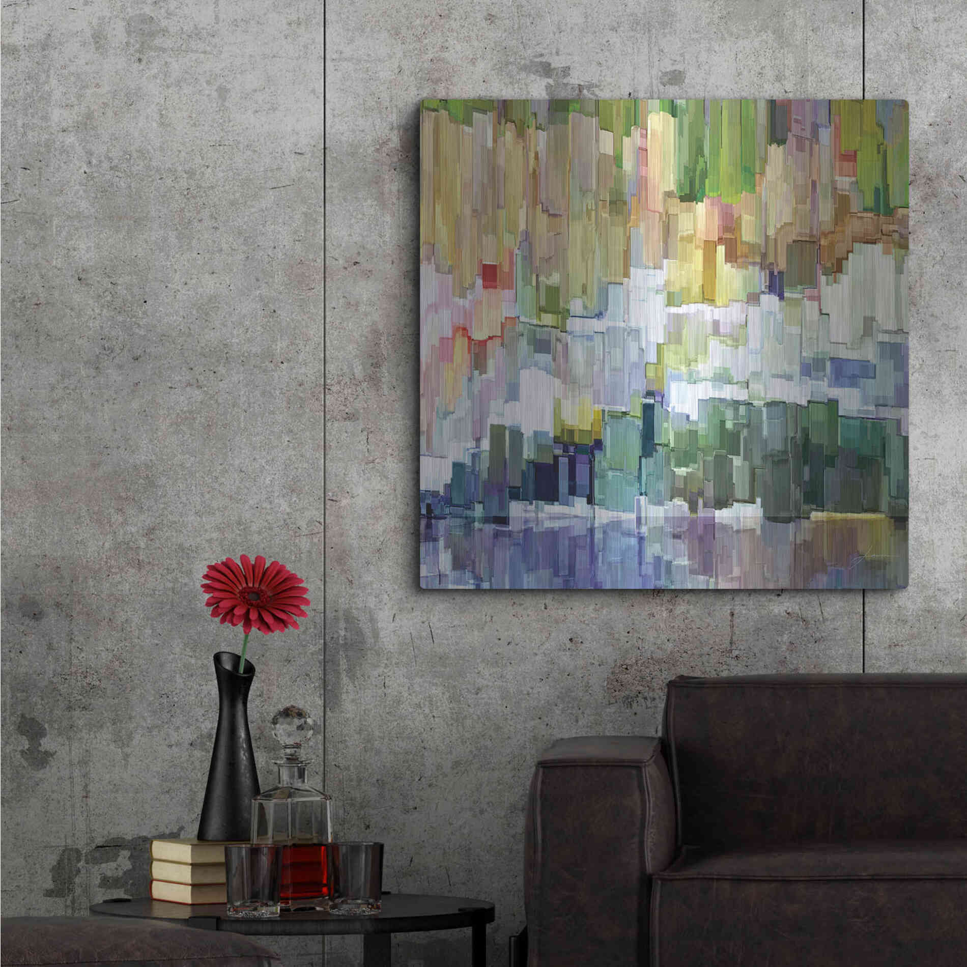 Luxe Metal Art 'Glacier Bay III' by James Burghardt, Metal Wall Art,36x36