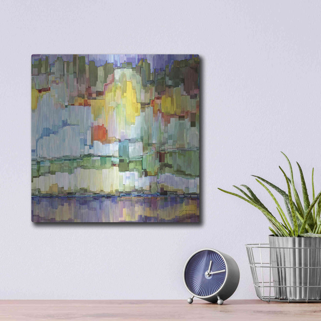 Luxe Metal Art 'Glacier Bay IV' by James Burghardt, Metal Wall Art,12x12