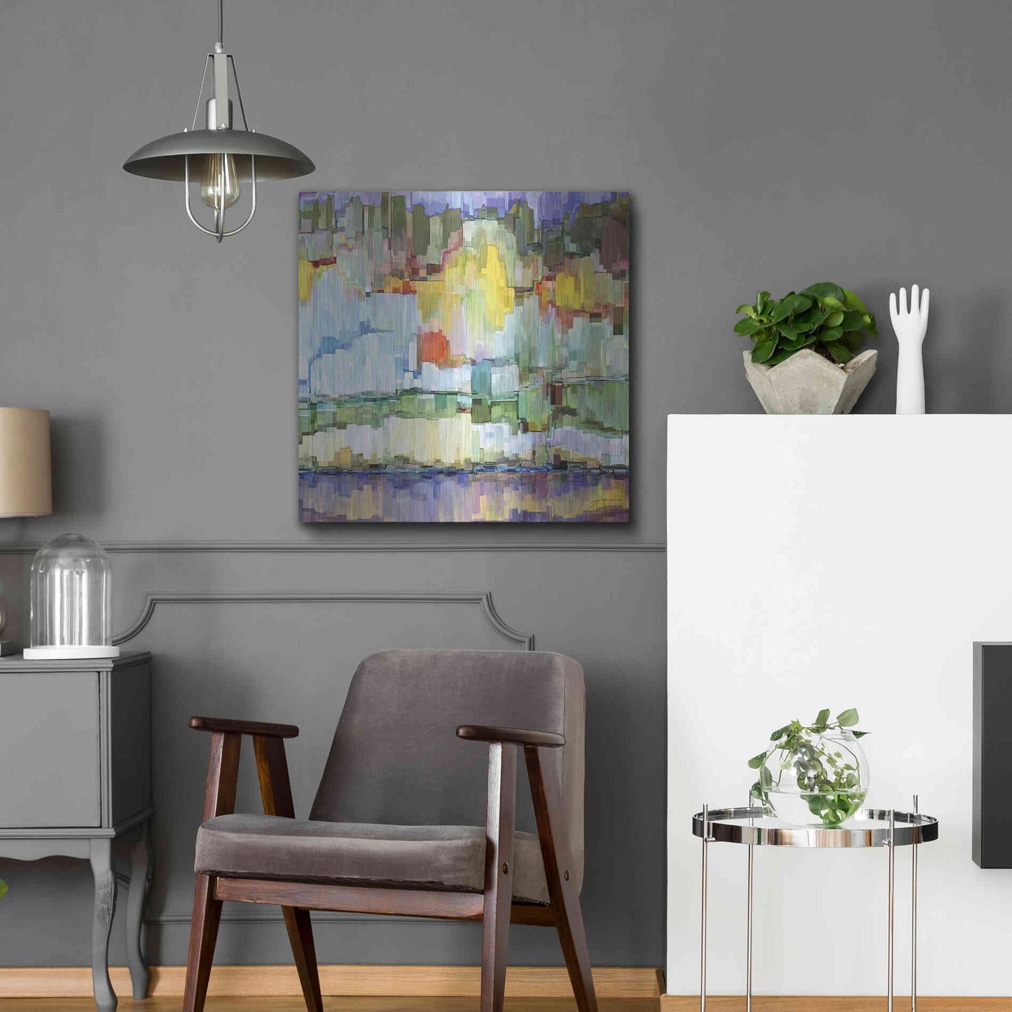 Luxe Metal Art 'Glacier Bay IV' by James Burghardt, Metal Wall Art,24x24