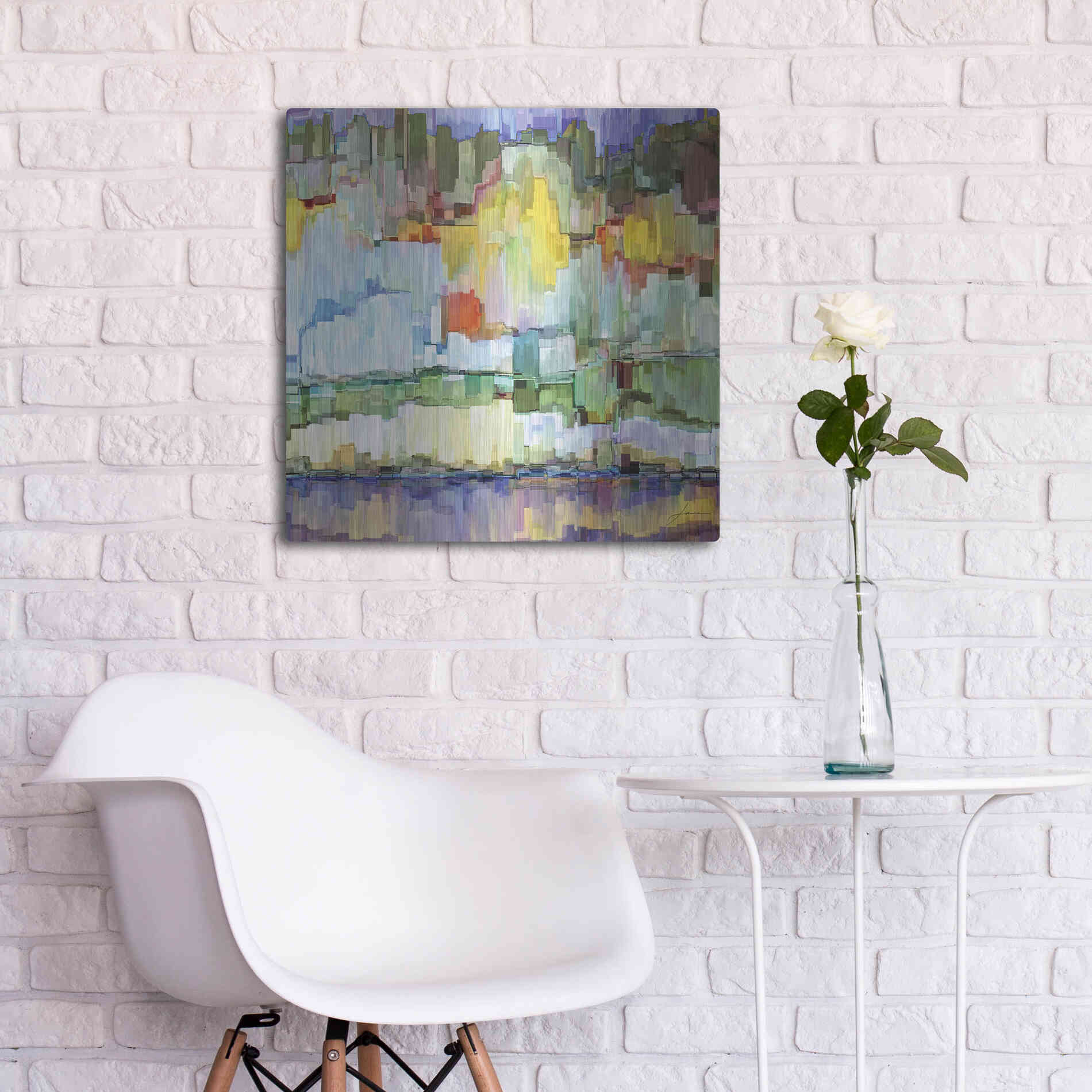 Luxe Metal Art 'Glacier Bay IV' by James Burghardt, Metal Wall Art,24x24